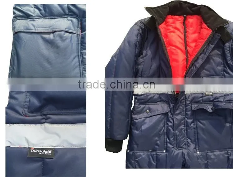 Winter warm cold frozen coverall garment mens safety freezer suit