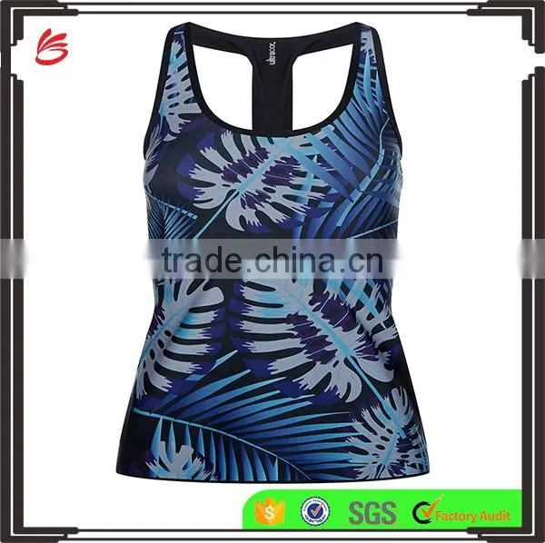 Wholsale OEM casual women sports tank top gym jogging wear printed yoga wear set