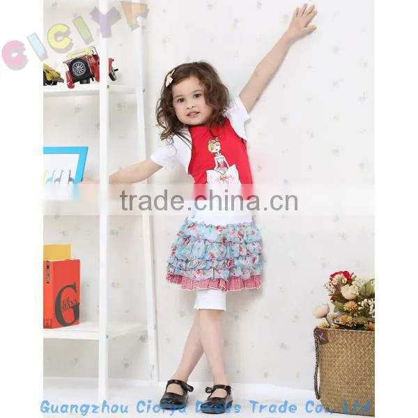 Pretty fashion summer girl dress 4pcs set with ready stock girls fashion sets