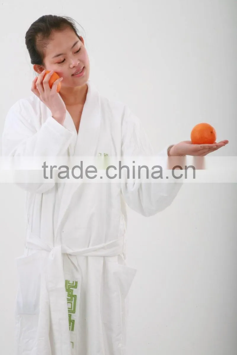 100% cotton hotel velour bathrobe with logo