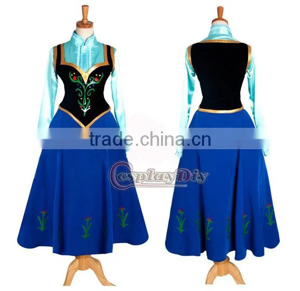 movie Frozen deluxe Anna princess dress cosplay costume custom made
