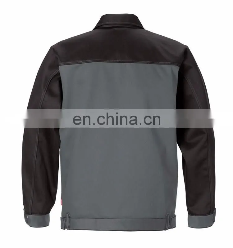Hot sale poly cotton gray color work mens jacket for industrial