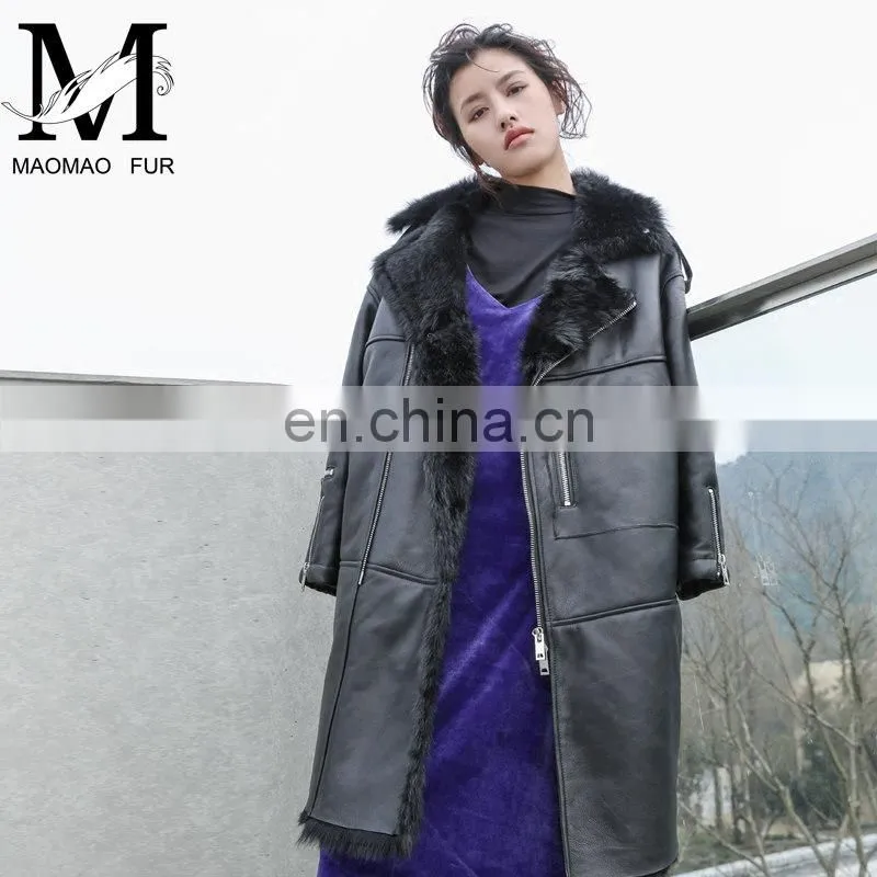 2017 Fashion Real Sheepskin Genuine Leather Jacket / Winter Custom Sheep Skin Motorcycle Women Leather Jacket