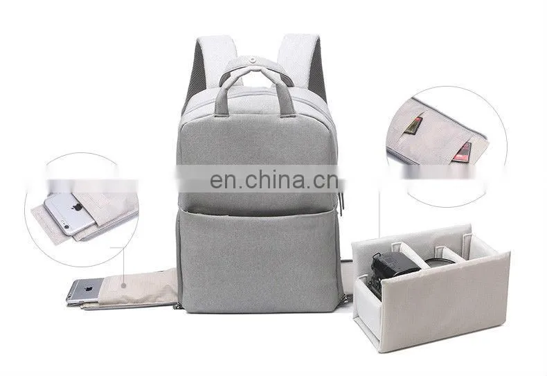 Custom Waterproof Video School Travel Photo Digital Camera Backpack Laptop Bag