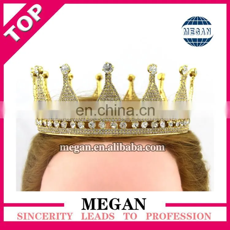 Charming princess prom headband circle round crown bridal wedding tiara coront