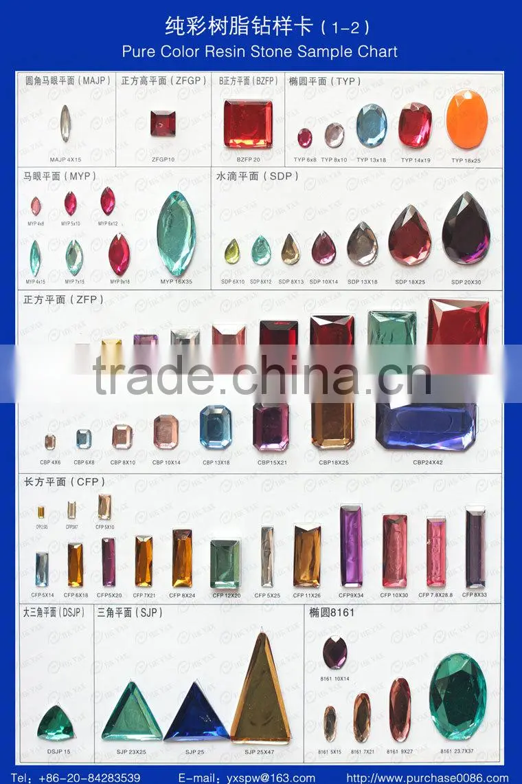 N-1111 High-end quality resin stone,clear epoxy resin, resin stone for garments