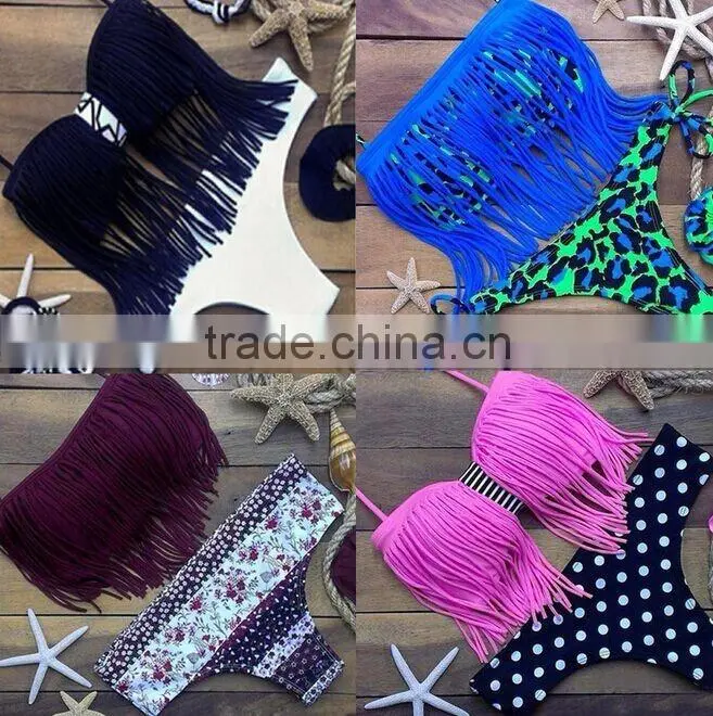 2016 hot sale cheap Colorfull Sexy european style Women's Bikini Style with printing