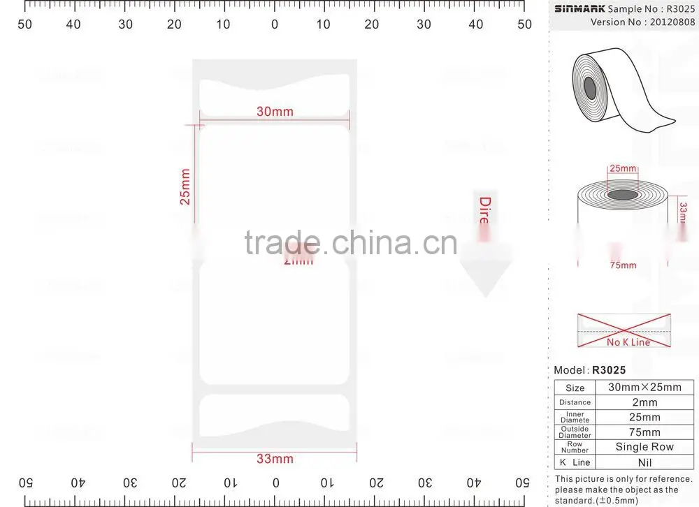 SINMARK R3025. N900 safety adhesive sticker