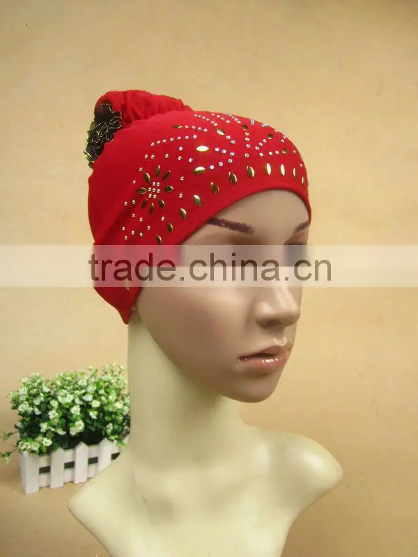 A523 fashion flower islamic hijab cap,muslim hejab hat