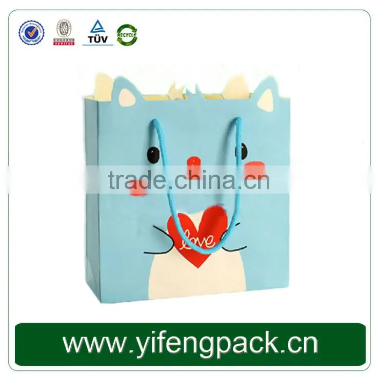 High End Design Colorful Pretty Gift Paper Bag With Magic Sticker