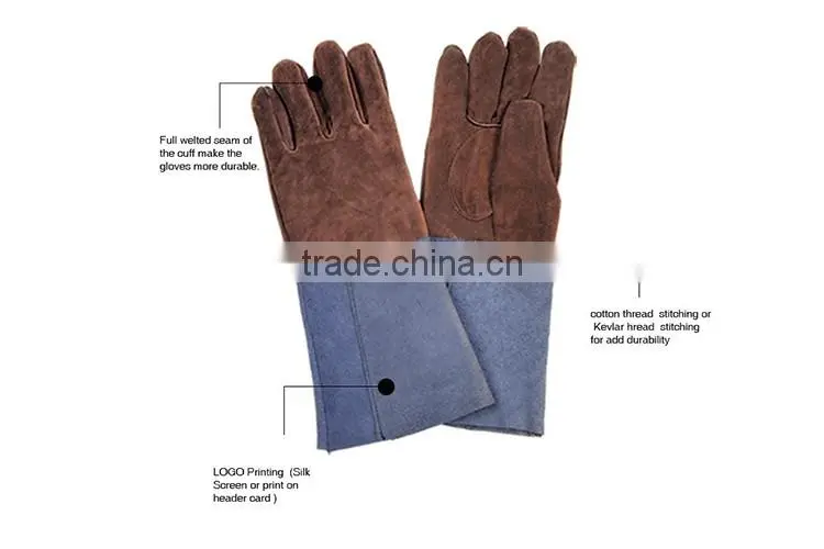long length high quality cow leather gloves custom design manufacture LG039