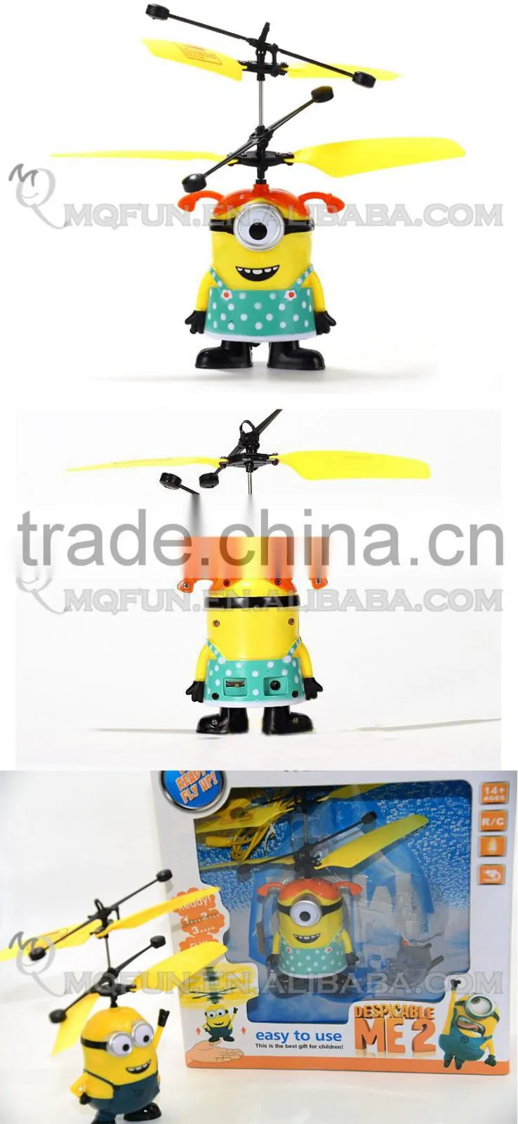 Mini Qute RC remote control flying cartoon despicable me model plastic doll action figures kids Electronic toys NO.MQ 138