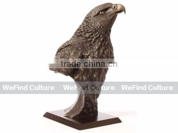 Metal Casting Bronze Eagle Sculpture for Interior Deco