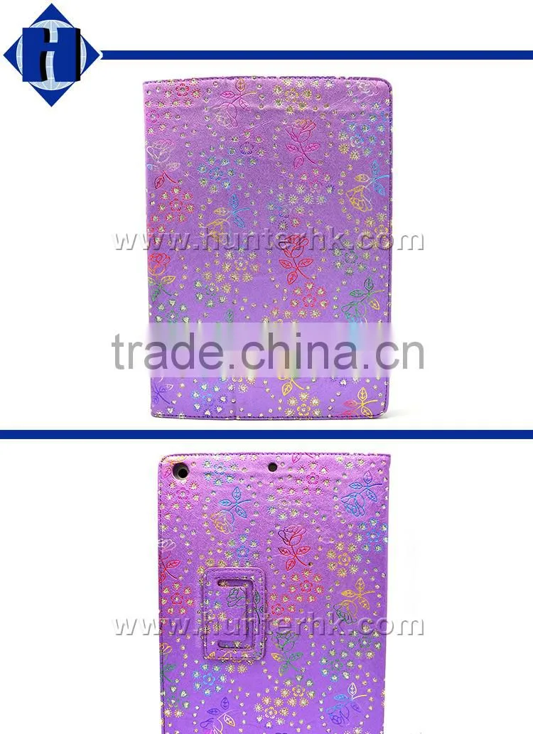 Diamond Shiny Rose Garden Tablet Case For iPad Air