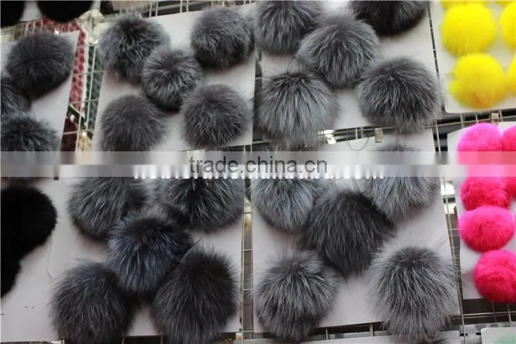 100% Silver Fox Fur Ball As Christmas Accessories and Decoration