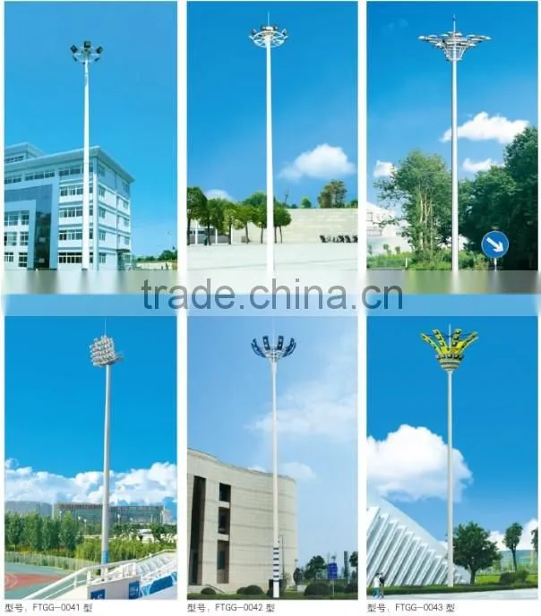 Retrofited style & top heat dissipation solar led high mast lighting with LED fixtures & auto lifting system