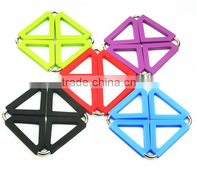 100% Eco-frifenly Silicone foldable coaster & trivet / custom Silicone mat