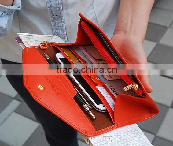 Newest Design Fashion Trendy Multifunctions Leather Wallet Women,Travel Document Passport Holder,Phone Purse