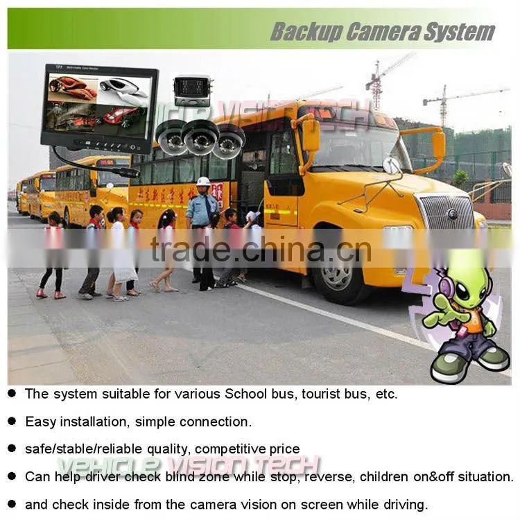 RV-7003V RV/BUS camera system with 7inch QUAD monitor, CMOS/CCD camera