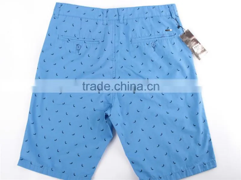 Mens cheap 100%cotton stock apparel in China printed shorts