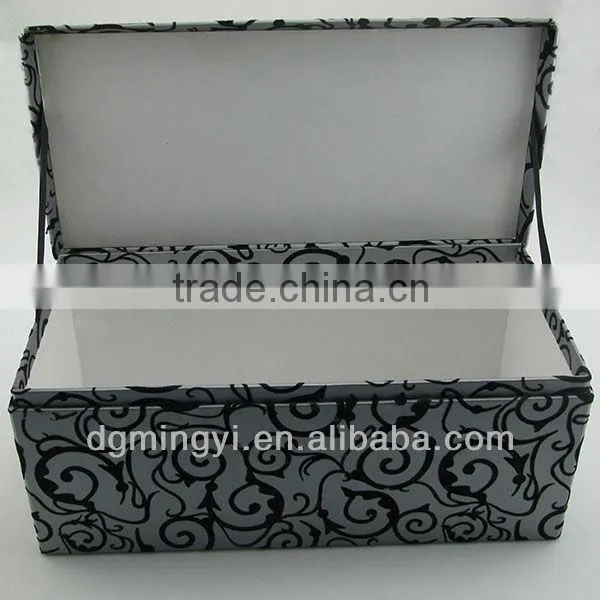 flocking special paper box with ribbon