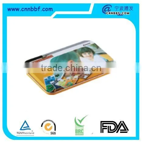 Custom printed tin box with sliding lid,food grade sliding tin box with custom design
