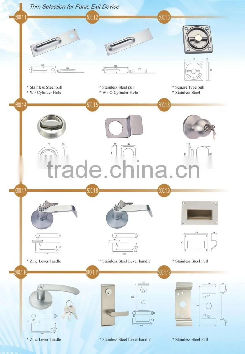 Stainless Steel Flat Barra Antipanico