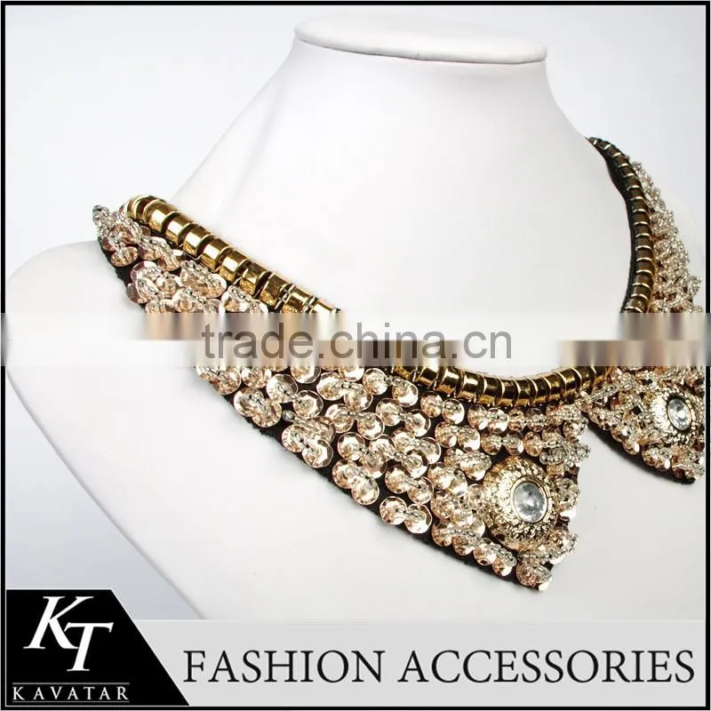 Handmade Crystal Bead Collar Patterns/Collar For Garment Accessory