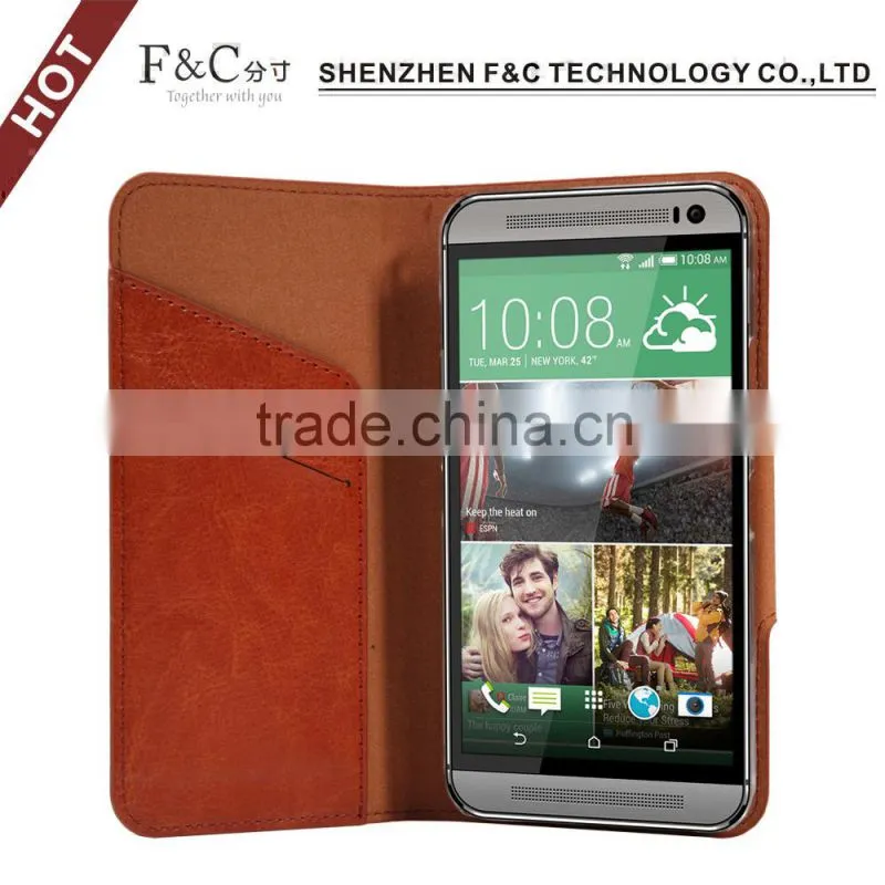 For HTC One M9 wallet pu leather case with card slots