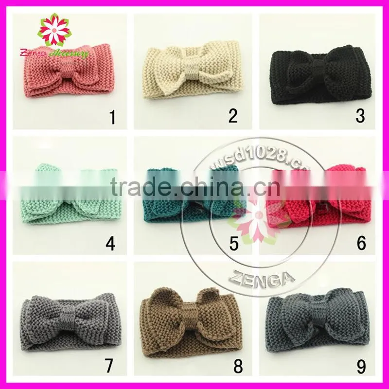 Fashion Women Ladies Bow Crochet Headband Knit Headwrap Ear Warmer Hairband