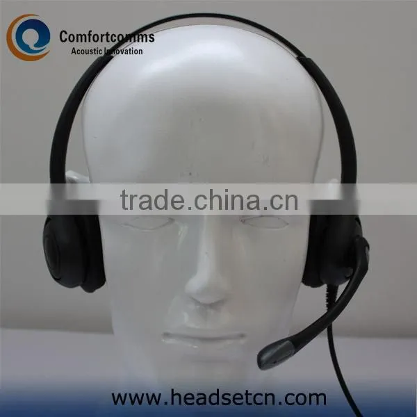 Noise cancelling dual 3.5mm jack call center headset for computer