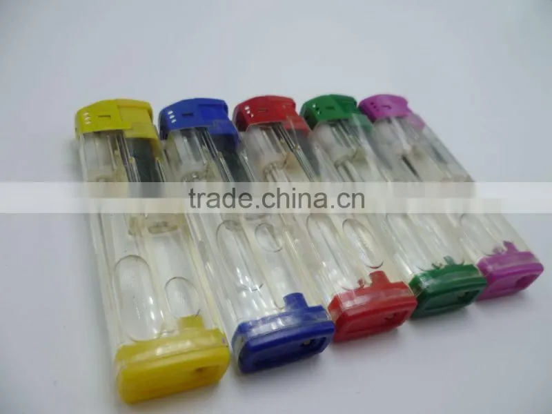 Transparent colored safety cap gas electronic lighter