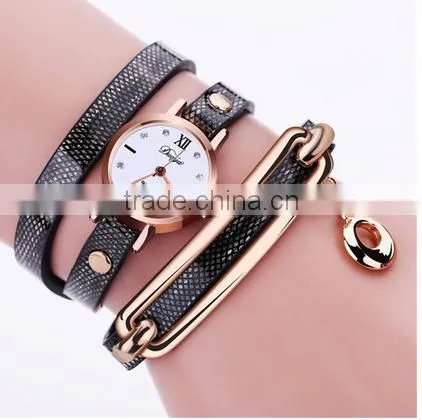 Fashional serpentine thin leather watch for ladies