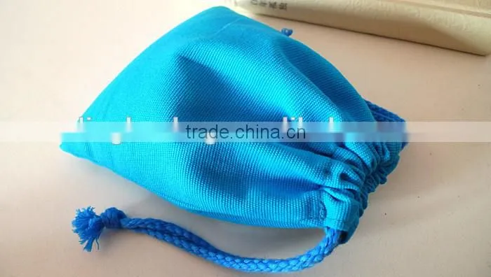 wholesale blue color canvas drawstring gift packing bag