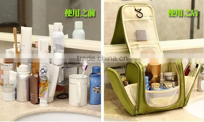 2013 Fashion Well Designed hanging Cosmetic Bag Organizer For Ipad with 2 compart