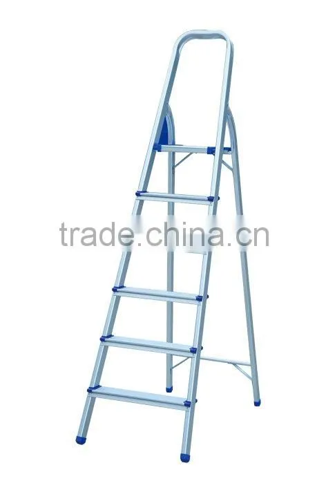 6-step Aluminium household ladder Folding ladder with handrail