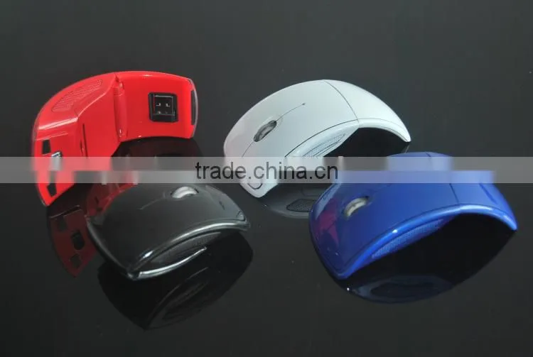 LOW MOQ Promotion Mini USB 2.4Ghz Snap-in Transceiver Optical Foldable Folding Arc Wireless Mouse for PC Laptop Computer Mice