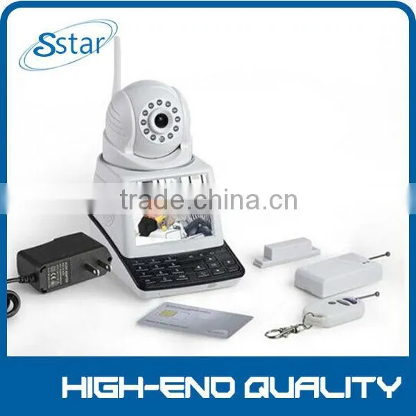 4 in 1 Wireless P2P Network Phone Camera with 3C Smart Card (Video Phone + IP Camera + Recorder + Alarm), 3.5 inch Screen, 0.3 M