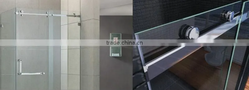 Stainless Steel Sliding Shower Glass Door Flat Type