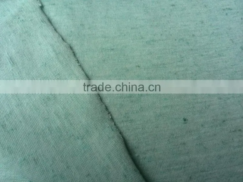 Polyester ramie slub like single jersey fabric