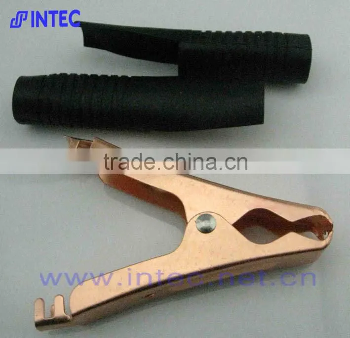 Jumper Wires Alligator Crocodile Roach Test Clip Plastic Handles Crocodile clips 85mm black color I00122