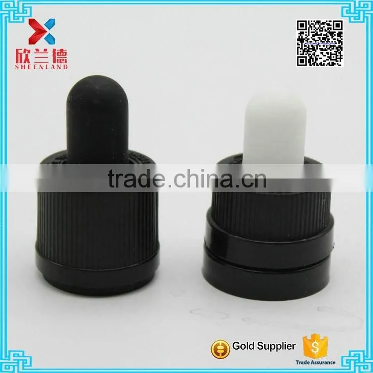 wholesale 18mm child-resistant plastic dropper black cap
