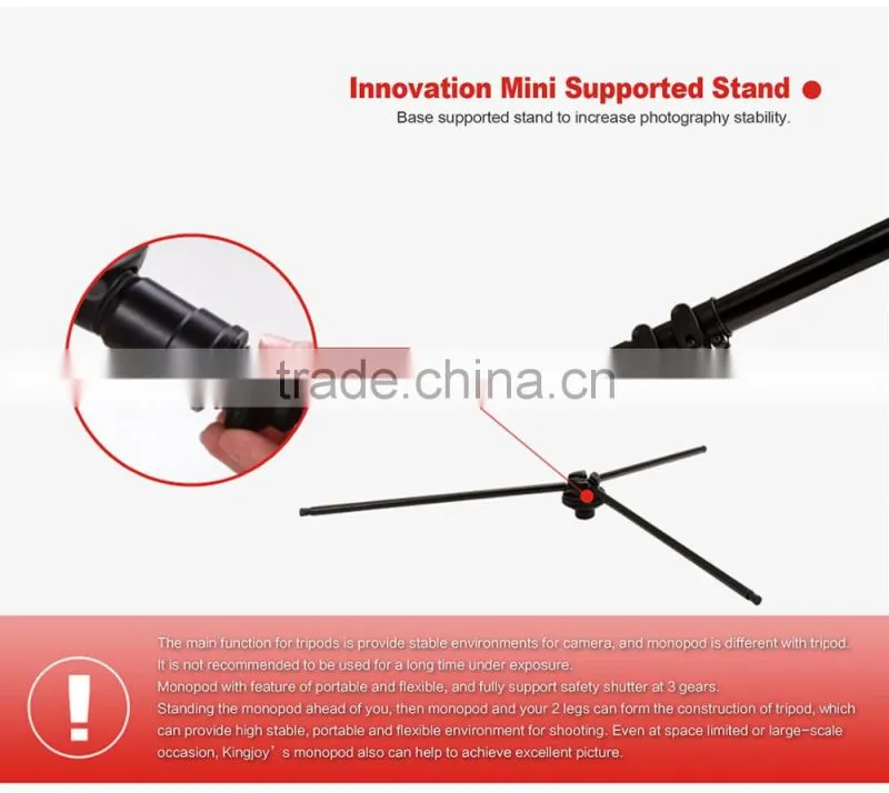 Kingjoy Qualified Aluminum Flip Lock 3 feets Versatile Professional Monopod MP408FL