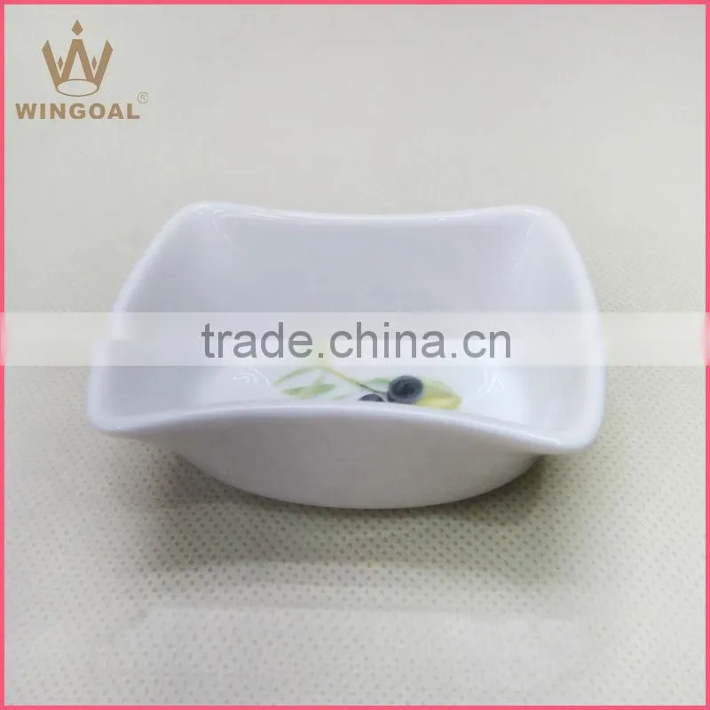 porcelain dinner set with olive decal