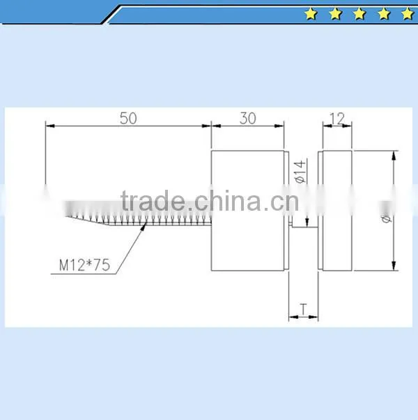 316 stainless steel glass standoff pin for 12mm glass