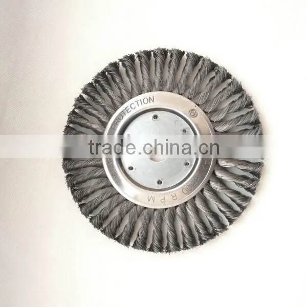 Twist knot wheel brushes with arbor hole, diameter 200mm or 8"