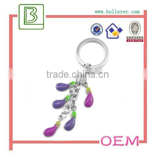 enamel tropical fruit metal keychain