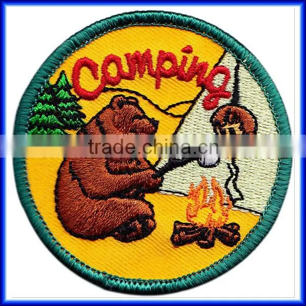 Wholesale letter embroidery company logo patch, beautiful hand sew on embroidery logo patch