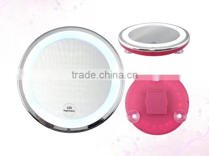 lighted bathroom makeup mirror, bathroom makeup mirror with led light, LED Lighted suction cup mirror by touch