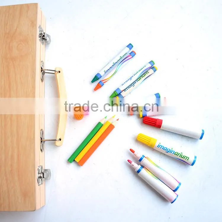 2015 New Product Hot Sales Beautiful 68pcs Drawing Art Set In Wooden Case For Kids Gift